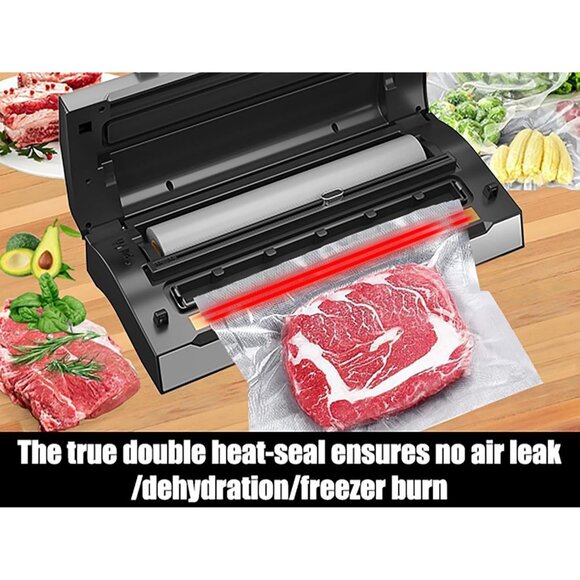 Compact Vacuum Sealer with Built-in Cutter, Durable, Dry/Moist Food Mode + Bags - Picture 3 of 6